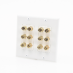 Placa de Pared | Postes de Unión Tipo Banana | Conexión para 6 Altavoces | Fácil Instalación | Conectores Chapados en Oro - Image 2