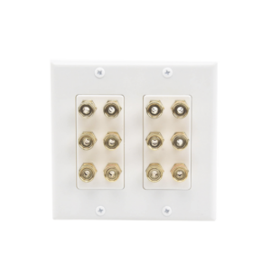 Placa de Pared | Postes de Unión Tipo Banana | Conexión para 6 Altavoces | Fácil Instalación | Conectores Chapados en Oro