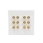 Placa de Pared | Postes de Unión Tipo Banana | Conexión para 6 Altavoces | Fácil Instalación | Conectores Chapados en Oro