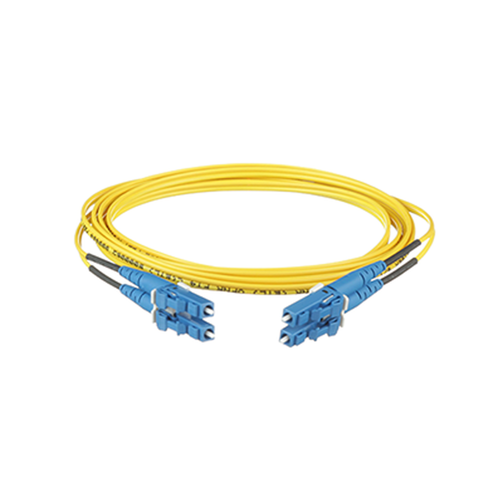 Jumper de Fibra Optica Monomodo 9/125 OS2, LC-LC Duplex, OFNR (Riser), Color Amarillo, 3 Metros (9.84 Pies)