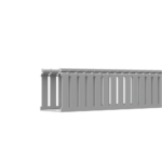 Canaleta Ranurada de PVC con Tapa, Tipo F, 108 mm de Ancho, 104.1 mm de Alto y 2 m de Largo, Color Gris