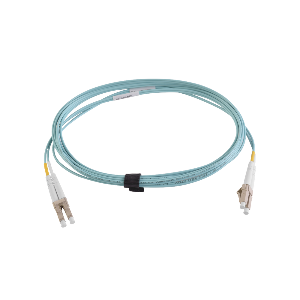 Jumper de Fibra ?ptica Multimodo 50/125 XGLO OM3, LC-LC Duplex, OFNR, Color Aqua, 5 Metros (16.40 Pies)