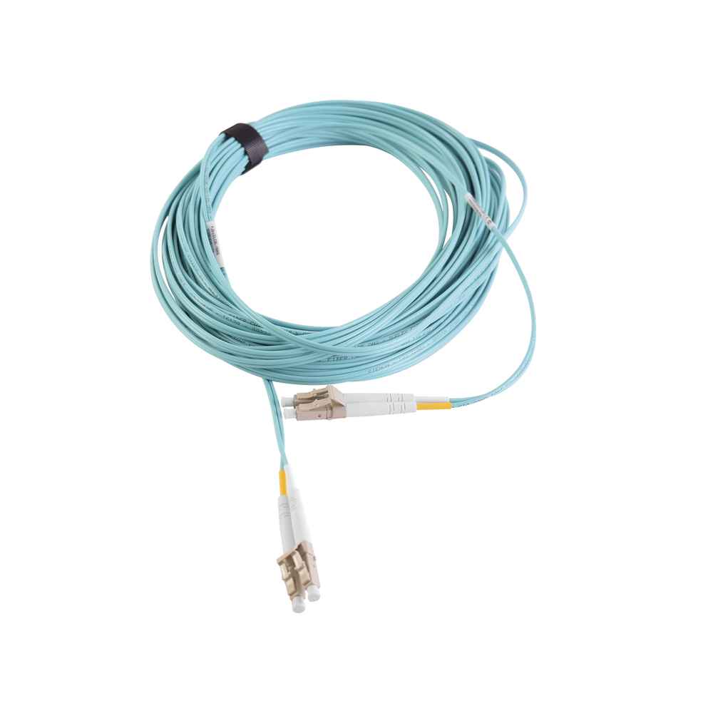 Jumper de Fibra ?ptica Multimodo 50/125 XGLO OM3, LC-LC Duplex, OFNR, Color Aqua, 10 Metros (32.81 Pies)