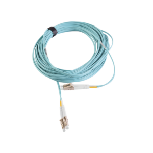 Jumper de Fibra ?ptica Multimodo 50/125 XGLO OM3, LC-LC Duplex, OFNR, Color Aqua, 15 Metros (49.21 Pies)