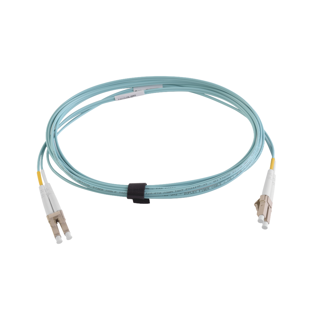 Jumper de Fibra ?ptica Multimodo 50/125 XGLO OM4, LC-LC Duplex, OFNR, Color Aqua, 10 Metros (32.81 Pies)