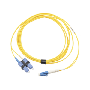 Jumper de Fibra ?ptica Monomodo (OS2), XGLO, LC/UPC-SC/UPC Duplex, OFNR, Color Amarillo, 5 Metros (16.40 Pies)