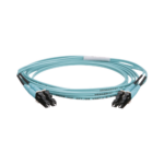 Jumper de Fibra Optica Multimodo 50/125 OM4, LC-LC Duplex, OFNR (Riser), Color Aqua, 2 Metros (6.56 Pies)