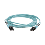Jumper de Fibra ?ptica Multimodo 50/125 OM4, LC-LC Duplex, OFNR (Riser), Color Aqua, 5 Metros (16.40 Pies)
