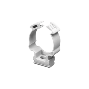 Soporte de collar (Abrazadera), PVC Auto-extinguible, cerrado para tubería de 40 mm