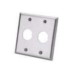 Placa de Pared Doble IndustrialNet?, Para 2 Conectores Industriales, de Acero Inoxidable