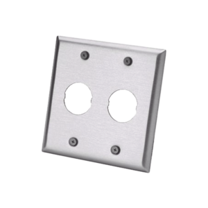 Placa de Pared Doble IndustrialNet?, Para 2 Conectores Industriales, de Acero Inoxidable