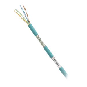 Bobina de Cable Blindado SF/UTP Categor?a 5e de 4 Pares, Uso Industrial con Resistencia al Aceite y Rayos UV, Multifilar 24/7 (Flexible), Color Azul Cerceta, Bobina de 305 Metros (1000 Pies)