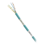 Bobina de Cable Blindado SF/UTP Categor?a 5e de 4 Pares, Uso Industrial con Resistencia al Aceite y Rayos UV, Multifilar 24/7 (Flexible), Color Azul Cerceta, Bobina de 305 Metros (1000 Pies)