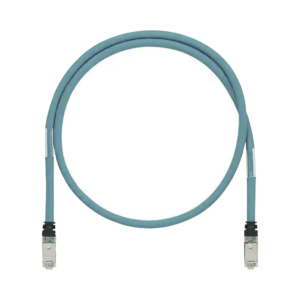 Patch Cord Cat6A de Grado Industrial 600V, Blindado SF/UTP, Calibre 26 AWG, Color Aqua, 2 Metros (6.56 Pies)