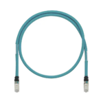 Patch Cord Cat6A de Grado Industrial 600V, Blindado SF/UTP, Calibre 26 AWG, Color Aqua, 5 Metros (16.40 Pies)