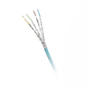Bobina de Cable Blindado S/FTP Categor?a 6A, Uso Industrial con Resistencia al Aceite, Rayos UV y Abrasi?n, Multifilar (Flexible), Color Azul Cerceta, Bobina de 500 Metros (1640 Pies)