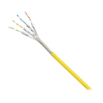 Bobina de Cable Blindado S/FTP Categor?a 6A, Uso Industrial con Resistencia al Aceite, Rayos UV y Abrasi?n, Multifilar (Flexible), Color Amarillo, Bobina de 500 Metros (1640 Pies)