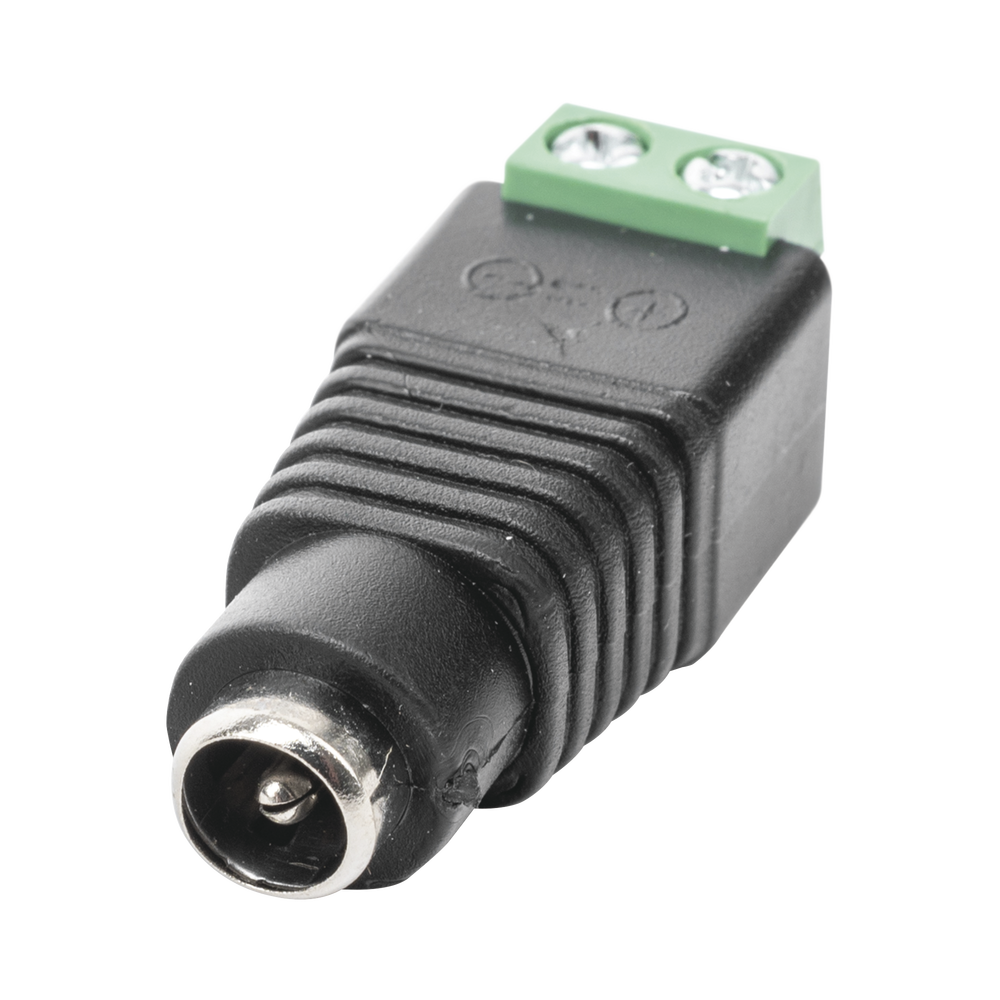 Adaptador Hembra Tipo Jack de 3.5 mm Polarizado de 12 Vcc / Terminales Tipo Tornillo / Polarizado (+/-) / Ideal para C?maras de Video Vigilancia