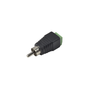 Adaptador RCA Macho Tipo Jack Polarizado / Terminales Tipo Tornillo / Polarizado (+/-) / Recomendado para Video y Audio en Sistemas de Video Vigilancia a 2 Hilos