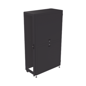 Gabinete Profesional para Telecomunicaciones de 45UR, 1200 mm Profundidad, Incluye 2 Organizadores Verticales de 45 Unidades de Rack, Se envía el Gabinete Armado.