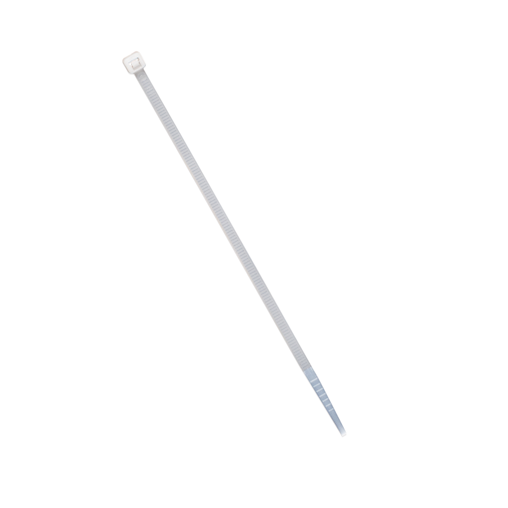 Cincho de plástico, Color Natural, 4.8 x 370 mm, Ideal para sujeción de cables (Bolsa con 100 piezas)
