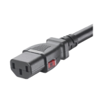 Cable de Alimentación Eléctrica Con Bloqueo de Seguridad, de IEC C14 a IEC C13, 1.2 Metros de Largo, Color Negro, Paquete de 10 Piezas - Image 3