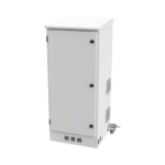 Gabinete de Piso para Exterior con Ventiladores y Termostato con Rack de 19" de 16 U + Espacio para Baterías, Se envía el Gabinete Armado.