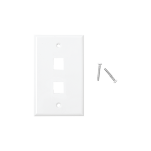 Placa de Pared de 2 Puertos, Keystone, Color Blanco
