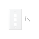 Placa de Pared de 3 Puertos, Keystone, Color Blanco