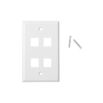 Placa de Pared de 4 Puertos, Keystone, Color Blanco