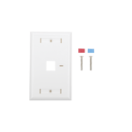 Placa de Pared de 1 Puerto, Keystone, con Espacio para Etiqueta, Color Blanco