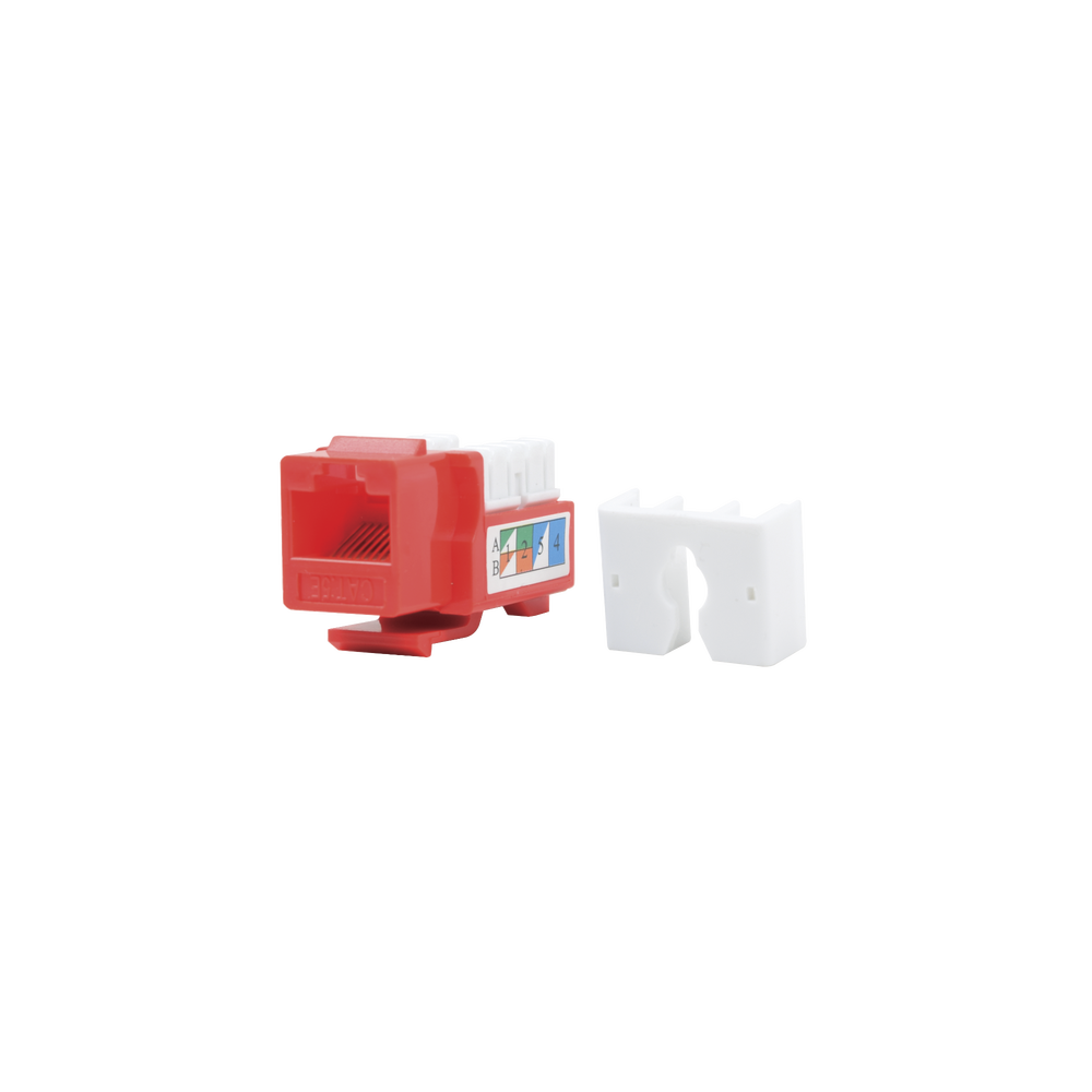 M?dulo Jack Keystone Cat5e con Terminaci?n 110 (Punchdown) para Faceplate - Color Rojo