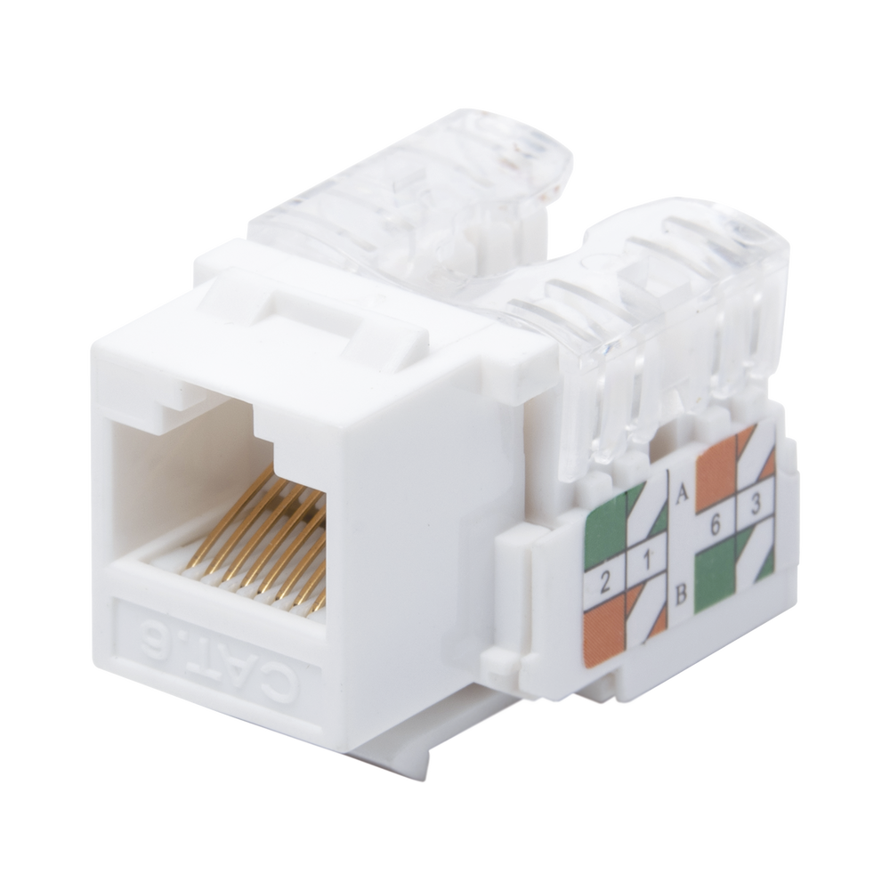 M?dulo Jack Keystone Cat6 con Terminaci?n 110 (Punchdown) para Faceplate - Color Blanco