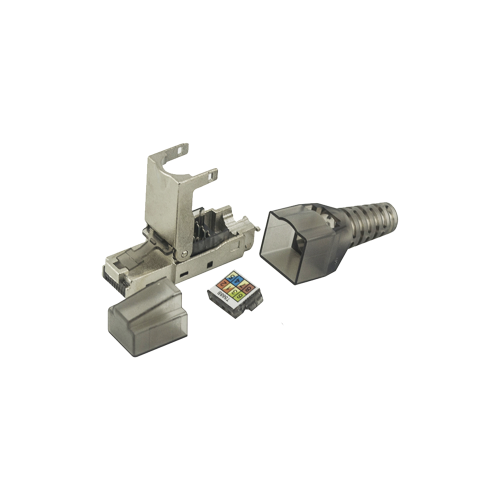 Plug RJ45 Blindado Categor?a 6A - Sin Herramienta, para Terminaci?n en Campo