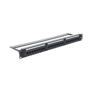 Panel de Parcheo de Impacto (110) UTP de 24 Puertos Cat6A, 19 Pulgadas (48.26 cm), con Barra para Organizar Cables y Espacio para Etiqueta