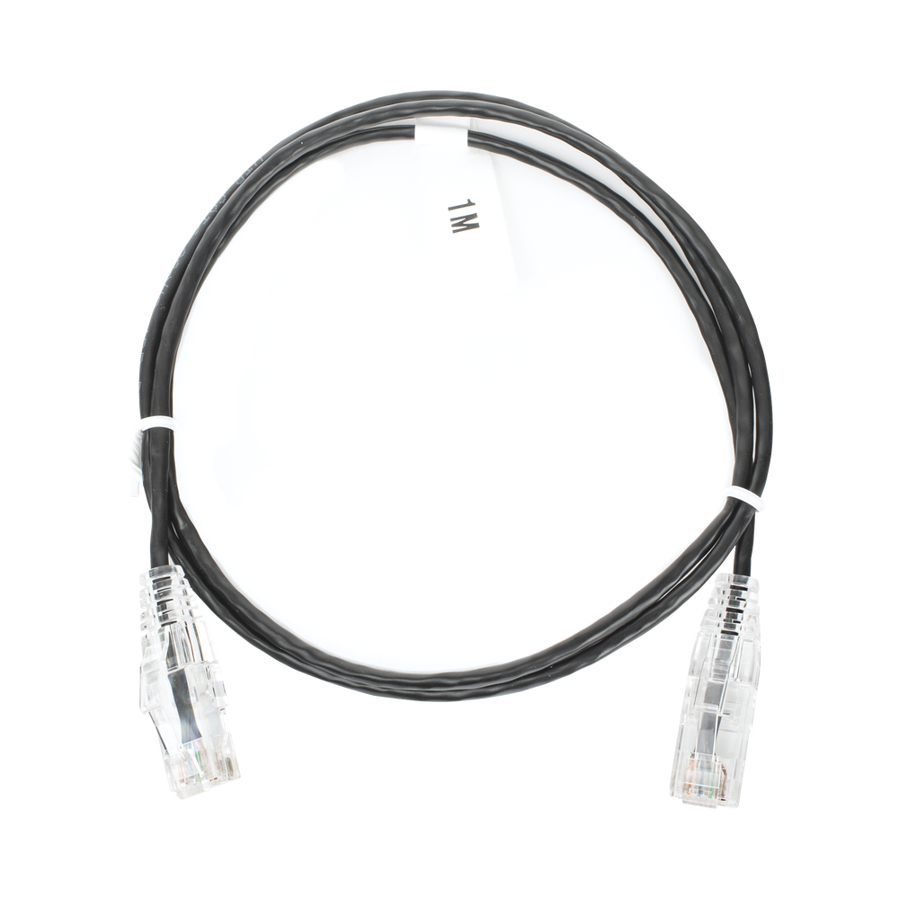 Cable de Parcheo Slim UTP Cat6 - 1 Metro (3.28 Pies), Negro, Di?metro Reducido (28 AWG)