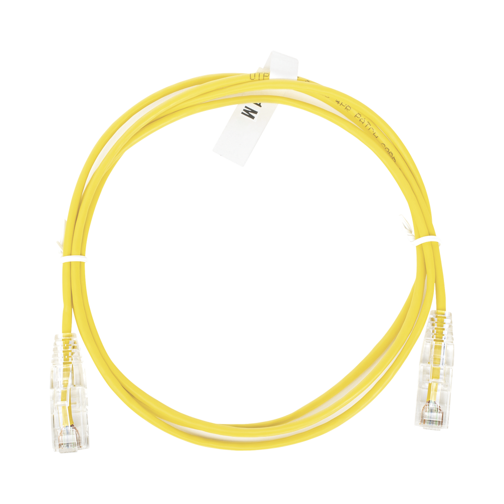 Cable de Parcheo Slim UTP Cat6 - 1 Metro (3.28 Pies), Amarillo, Di?metro Reducido (28 AWG)