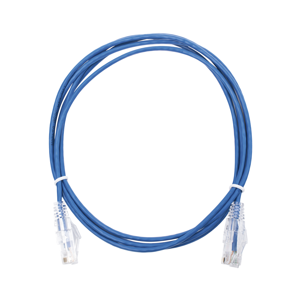 Cable de Parcheo Slim UTP Cat6 - 2 Metros (6.56 Pies) Azul Di?metro Reducido (28 AWG)