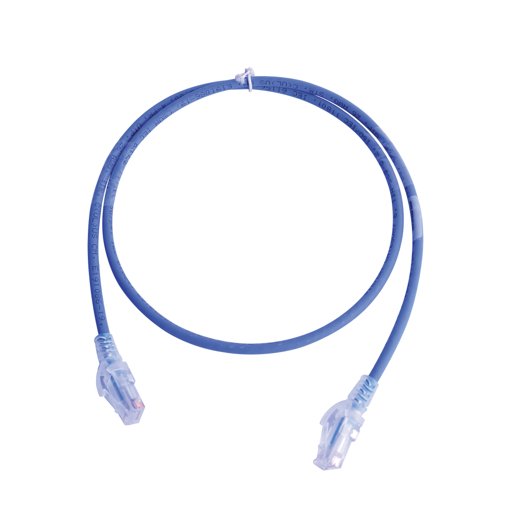 Patch Cord MC6 Modular Cat6 UTP, CM/LS0H, 0.91 Metros (3 Pies), Color Azul, Versi?n Bulk (Sin Empaque Individual)