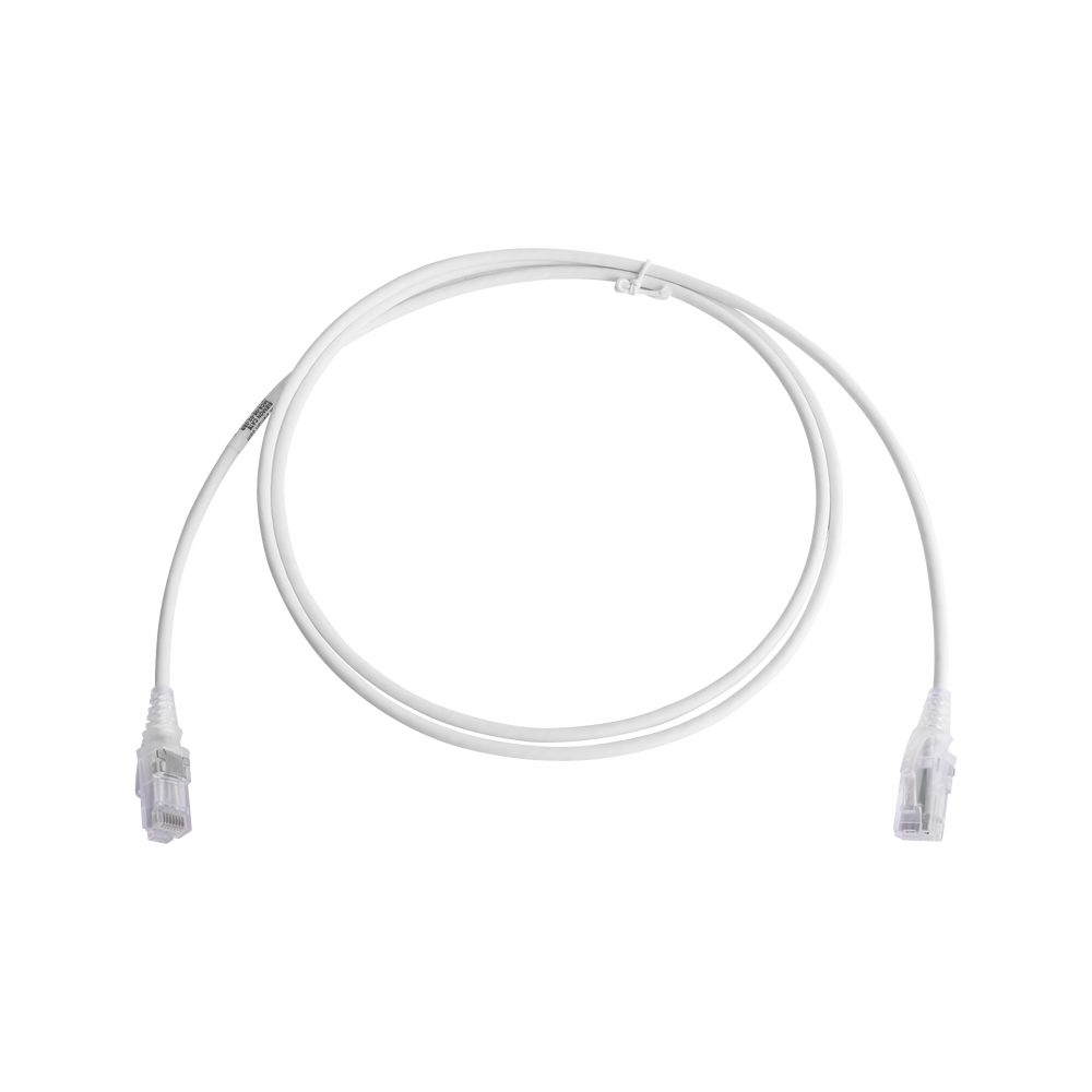Patch Cord MC6 Modular Cat6 UTP, CM/LS0H, 1.52 Metros (5 Pies), Color Blanco, Di?metro Reducido (28AWG), Versi?n Bulk (Sin Empaque Individual)