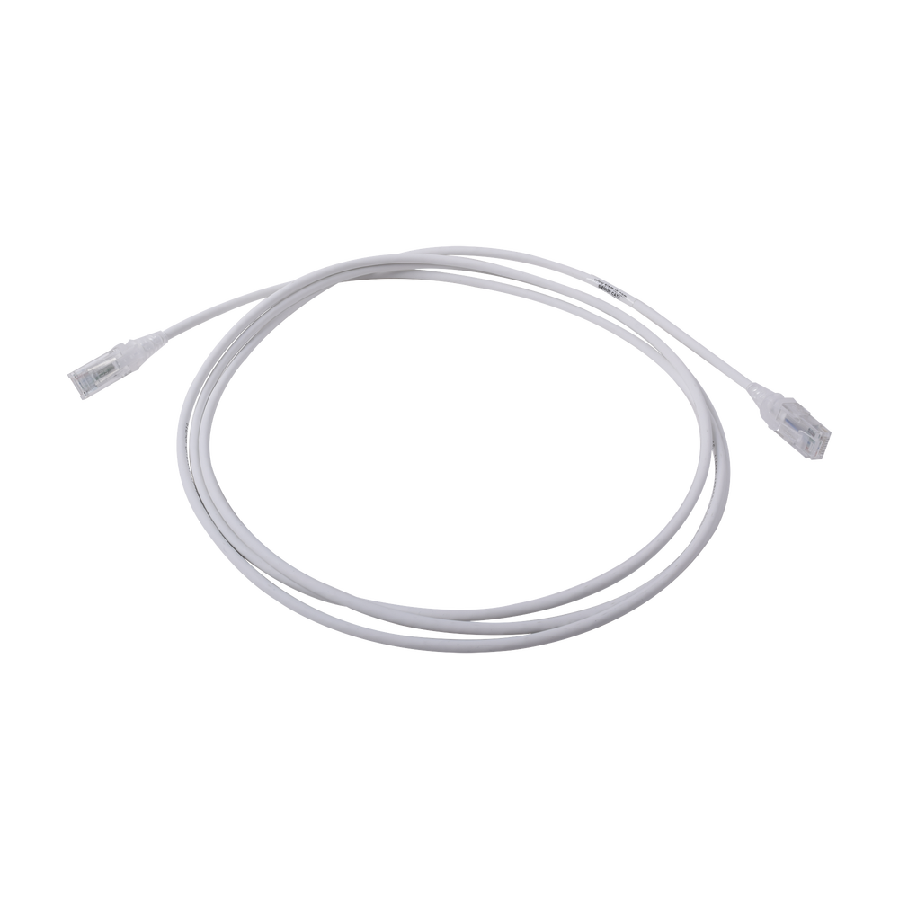 Patch Cord MC6 Modular Cat6 UTP, CM/LS0H, 2.13 Metros (7 Pies), Color Blanco, Di?metro Reducido (28AWG)