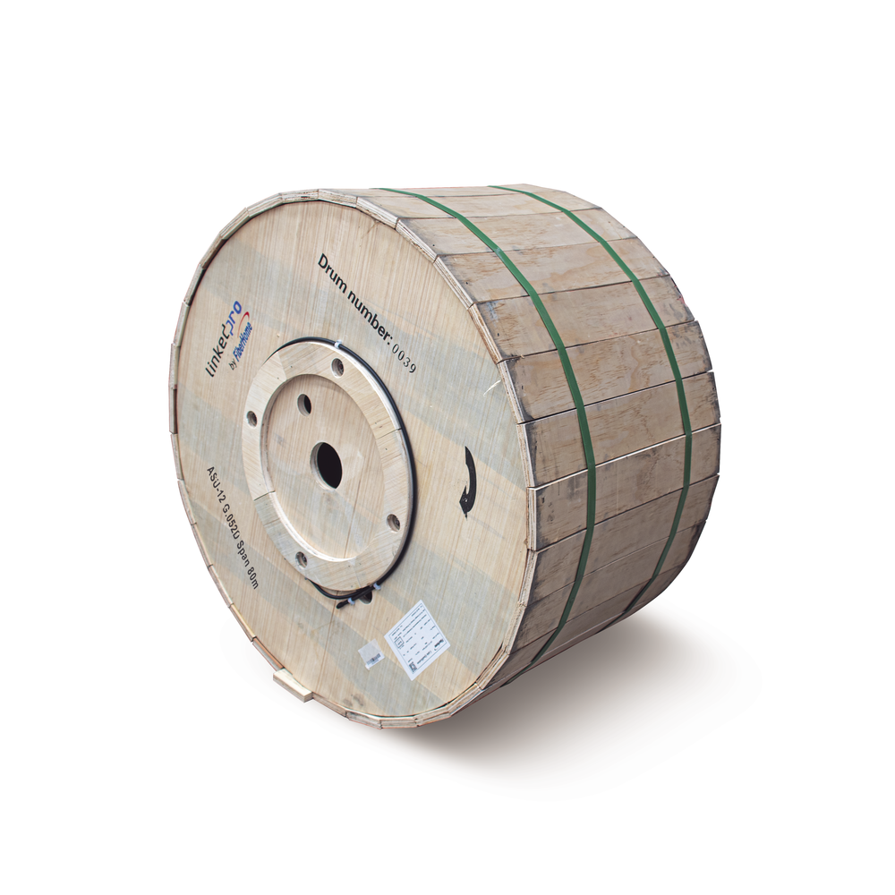 Carrete de 4 km de Fibra ?ptica A?rea Mini ADSS (ASU) G.652D, Monomodo de 12 Hilos, Exterior, Span 80, Loose Tube