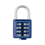 Candado Digital de Combinación M35 / No Requiere Llave / Combinación única integrada por 4 dígitos / Color Azul.