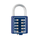 Candado Digital de Combinación M40 / No Requiere Llave / Combinación única integrada por 4 dígitos / Color Azul.