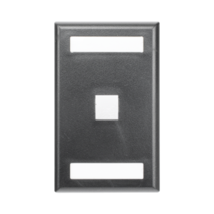 Placa de Pared Vertical, Salida Para 1 Puerto Keystone, Con Espacios Para Etiquetas, Color Negro