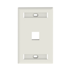 Placa de Pared Vertical, Salida Para 1 Puerto Keystone, Con Espacios Para Etiquetas, Color Blanco Mate