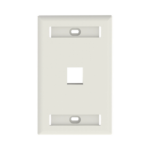 Placa de Pared Vertical, Salida Para 1 Puerto Keystone, Con Espacios Para Etiquetas, Color Blanco Mate