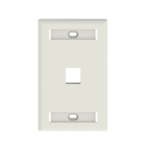 Placa de Pared Vertical, Salida Para 1 Puerto Keystone, Con Espacios Para Etiquetas, Color Blanco