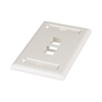 Placa de Pared Vertical, Salida Para 2 Puertos Keystone, Con Espacios Para Etiquetas, Color Blanco Mate