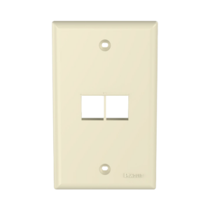 Placa de Pared Vertical, Salida Para 2 Puertos Keystone, Color Marfil